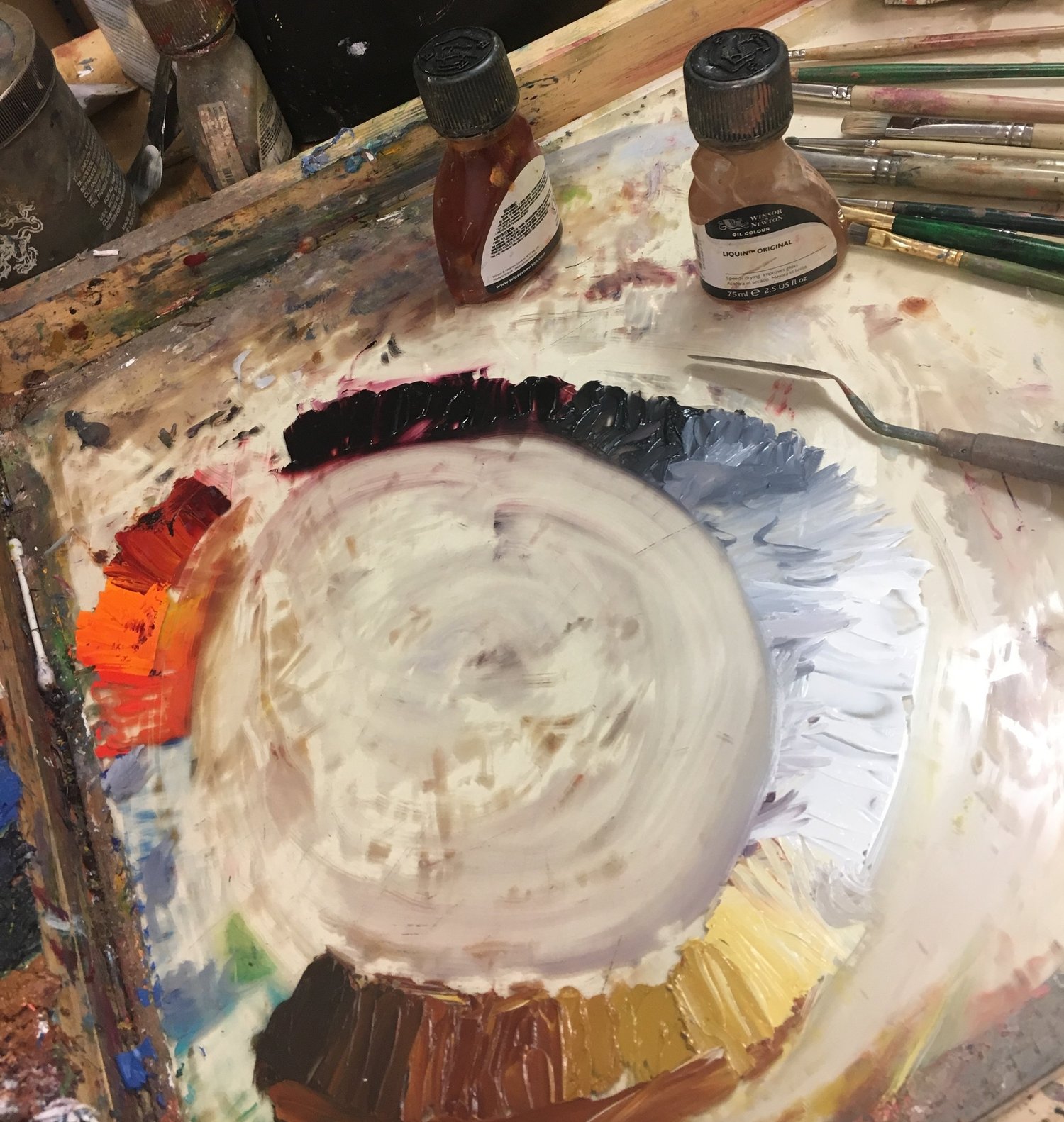 Pizzella studio palette and tools